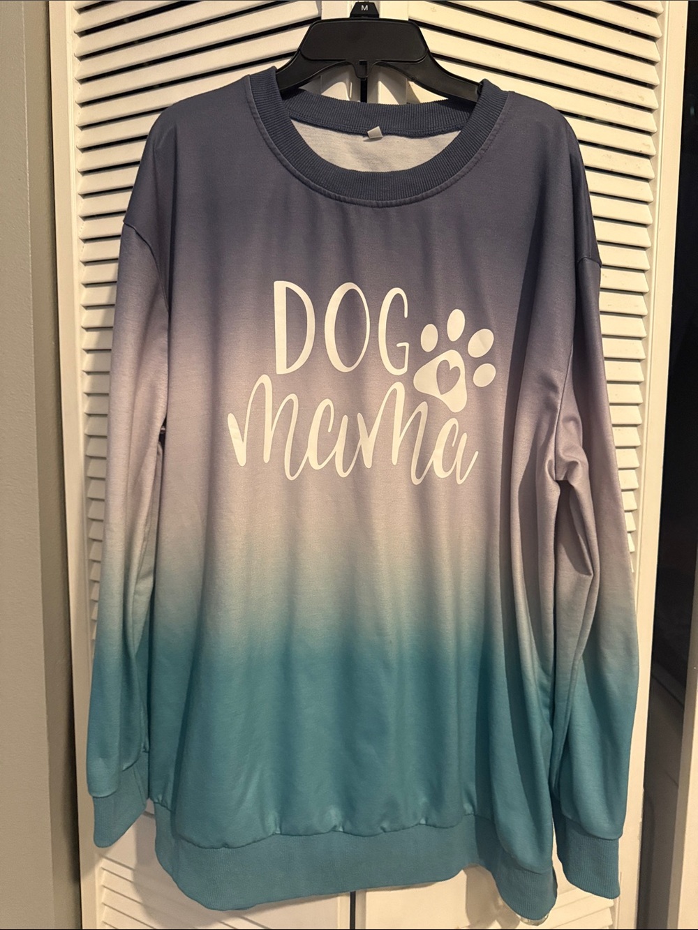 Dog Mama Ombre Pullover - Blue to Teal
